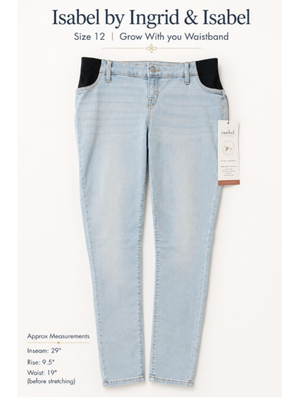 Isabel Maternity by Ingrid & Isabel Size 12 Skinny Jeans Light wash NWT